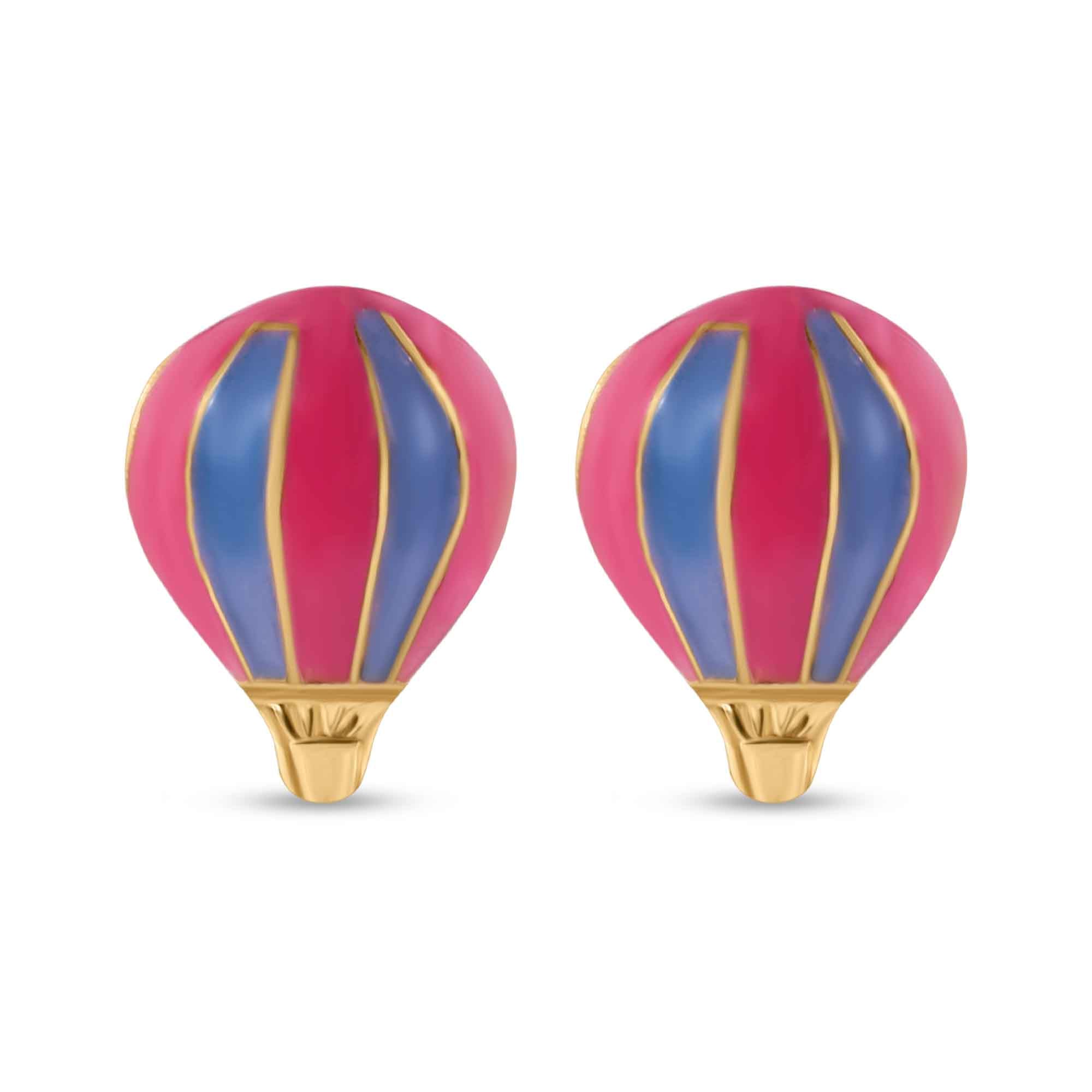 14E00423. - Aretes de oro amarillo de 14 quilates con forma de globo aerostático