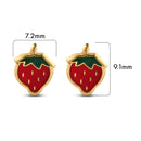 14E00427. - 14 Karat Yellow Gold Strawberry Screw Back Earrings