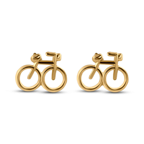 14E00428. - Pendientes con rosca para bicicleta de oro amarillo de 14 quilates