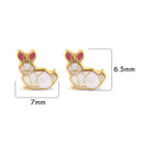 14E00430. - 14 Karat Yellow Rabbit Screw Back Earrings