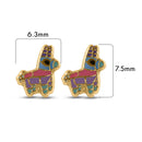 14E00431. - 14 Karat Yellow Pinata Screw Back Earrings