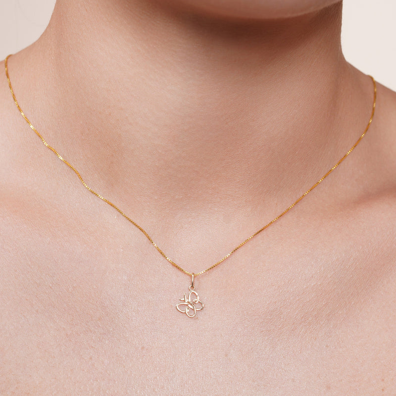 14P00149. - Colgante de oro amarillo de 14 quilates con detalle de corazón de niño sonriente