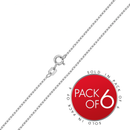 Rhodium Plated Cable 020 Chain 1mm (6-Pack) - CH239 RH