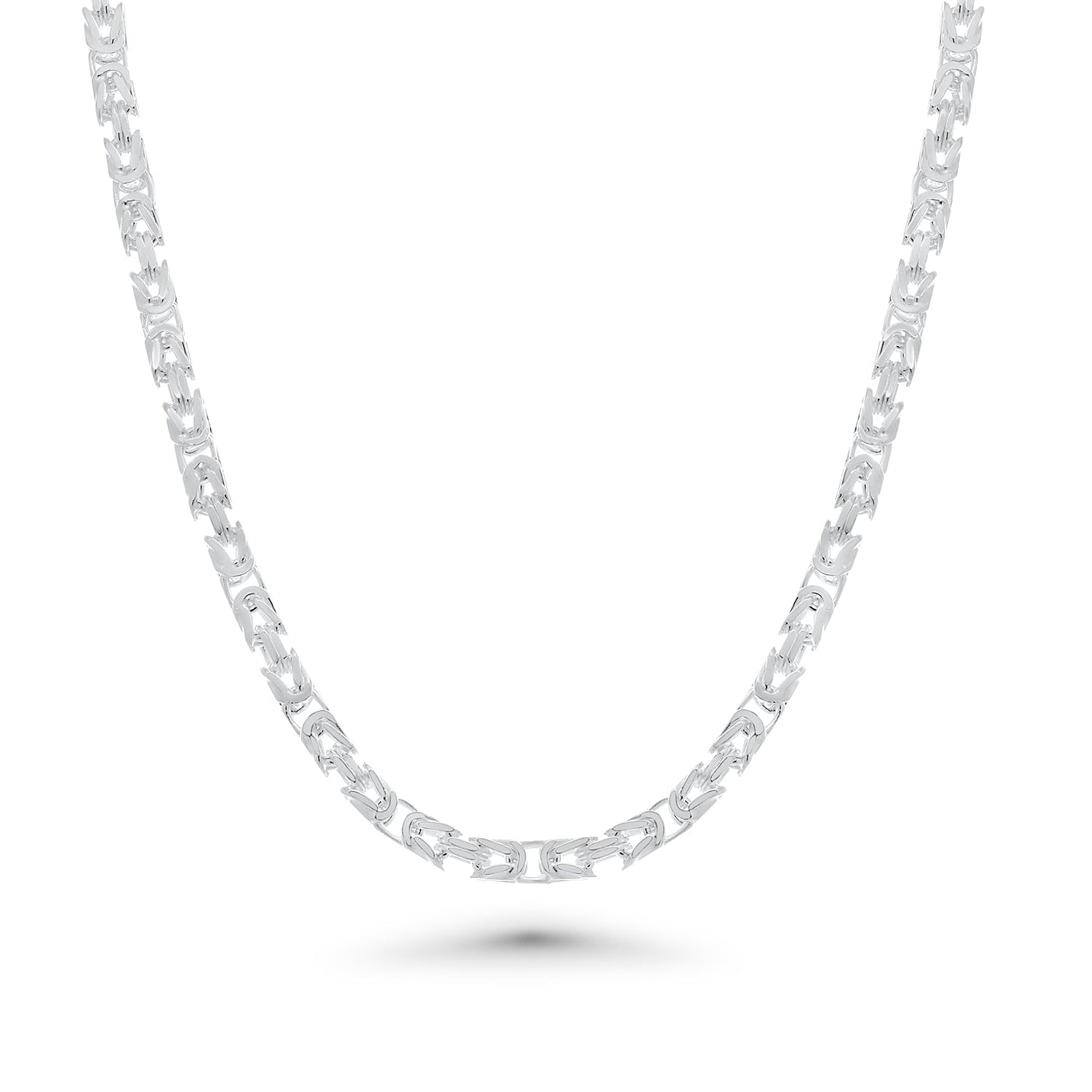 925 Sterling Silver Diamond Cut Square Byzantine 080 3.6mm Chain or Bracelet - CH838