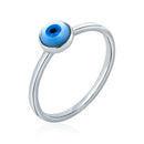 Anillo de nácar con ojo redondo en plata de ley 925 rodiada - AAR0089