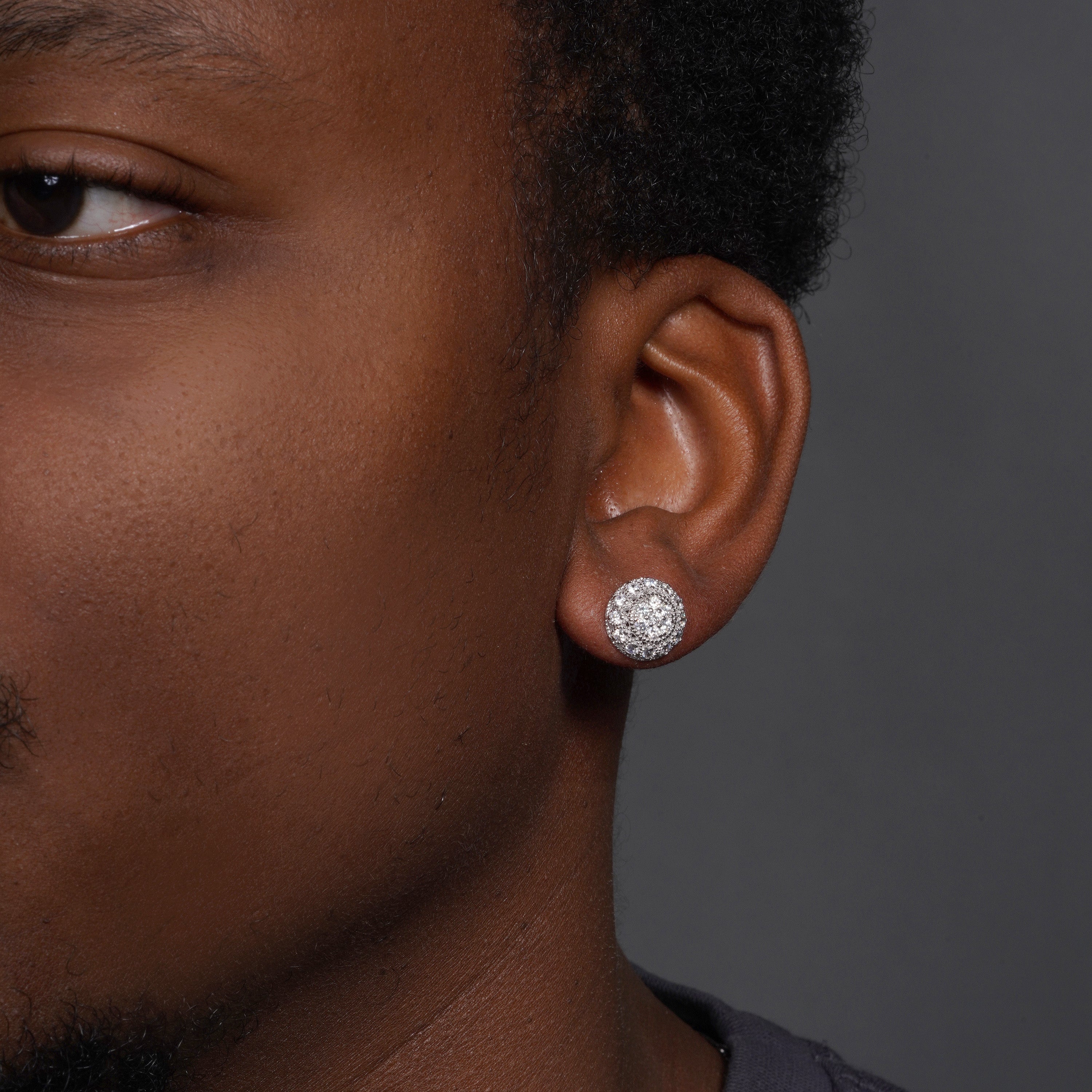 Aretes de plata 925 con micro pavé de circonita transparente chapados en rodio - ACE00006