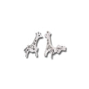 Rhodium Plated 925 Sterling Giraffe 6.6mm x 11.4mm Stud Earring - APE00003