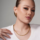 Gold Plated 925 Sterling Silver Pear Shaped 9.6mm x 19.7mm Stud Earring - ARE00043GP