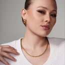 Gold Plated 925 Sterling Silver Barrel Crystal Chain 4mm - CH538 GP