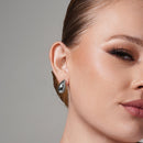 Rhodium Plated 925 Sterling Silver Pear Shaped 9.6mm x 19.7mm Stud Earring - ARE00043RH