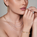 Collar de cuentas de 5 hilos en plata de ley 925 multichapada - ARN00036TRI