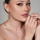 Three-Tone 925 Sterling Silver Tassel Earrings - ARE00012TRI