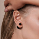 Silver 925 Black Bead Reversible Earrings - BGE00456 BLK