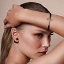 Silver 925 Black Bead Reversible Earrings - BGE00456 BLK