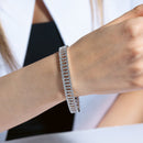 Silver 925 Small CZ Hearts Bracelet - BGB00163