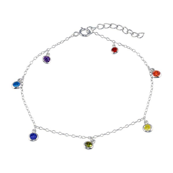 Pulsera de circonita multicolor chapada en rodio de plata 925 - BGB00343