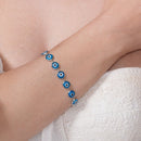 Silver 925 Rhodium Plated Evil Eye Tennis Bracelet - BGB00060