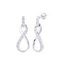 Pendiente colgante de plata de ley 925 rodiada con circonitas cúbicas transparentes - BGE00184