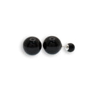Silver 925 Black Bead Reversible Earrings - BGE00456 BLK