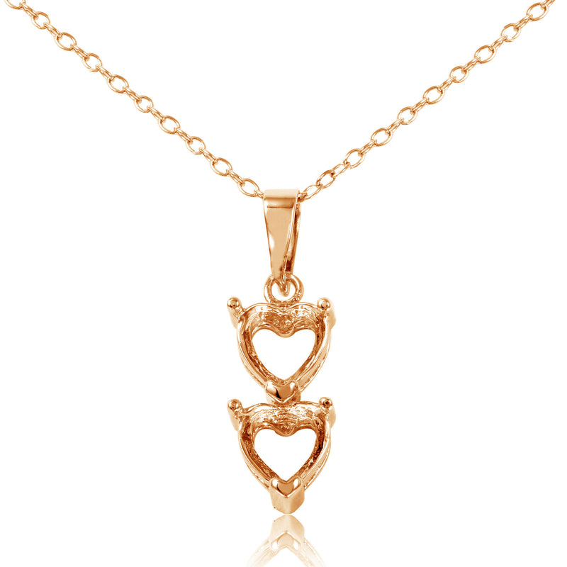 Dolce Valentina Personalised Sterling Silver Heart Pendant – 18 Inch Necklace, Rose Or Gold Plated Option