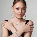 Rhodium Plated 925 Sterling Silver Pearl and Turquoise CZ Earring - BGE00689