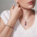 Rhodium Plated 925 Sterling Silver Clear and Multi-Colored CZ Tennis Bracelet - BGB00312MUL