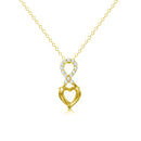 Collar personalizado de plata de ley 925 bañado en oro con forma de gota de infinito y circonita cúbica - BGP01088GP