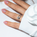 Silver 925 Rhodium Plated Overlapping Heart CZ Ring - BGR00018