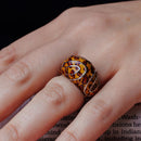 Clearance-Silver 925 Rhodium Plated Leopard Spot Pattern Ring - BGR00154