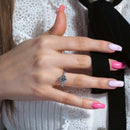 Rhodium Plated 925 Sterling Silver Clear CZ Bridal Ring - BGR00398