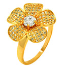 Anillo de plata 925 con micropavé de circonitas cúbicas transparentes, chapado en oro rosa - BGR00610