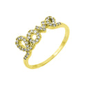 Anillo de amor con circonita transparente bañado en oro de plata 925 - BGR00781GP