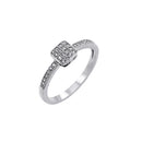Silver 925 Rhodium Plated Clear Inlay CZ Square Ring - BGR00785