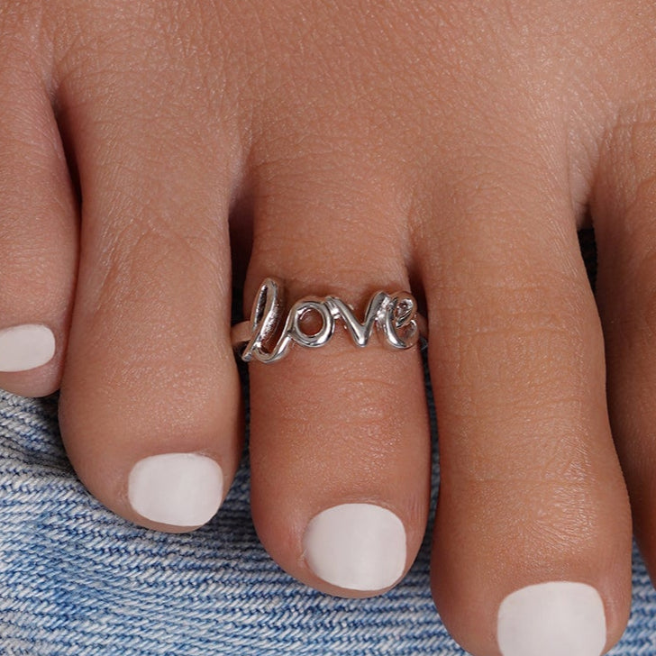 Anillo Love Toe de plata 925 chapado en rodio - BGR00843