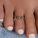 Silver 925 Rhodium Plated Love Toe Ring - BGR00843