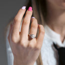 Anillo de media luna con circonitas cúbicas y perla de agua dulce en plata de ley 925 rodiada - BGR01095