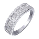 Anillo de plata de ley 925 rodiada con 5 circonitas cuadradas - BGR01166