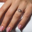 Rhodium Plated 925 Sterling Silver Capricorn CZ Zodiac Sign Ring - BGR01330