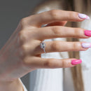 Rhodium Plated 925 Sterling Silver Clear Stone Ring with CZ - BGR01140CLR