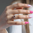 Anillo de plata de ley 925 rodiada con piedra roja y circonita - BGR01140RED