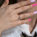 Gold Plated 925 Sterling Silver Circle Ring with CZ - BGR01183