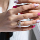 Clearance-Silver 925 Rhodium Plated Multi Colored CZ Eternity Ring - BGR00373