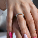 Silver 925 Rhodium Plated Clear Round and Marquise CZ Stackable Eternity Ring - BGR00537