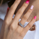 Silver 925 Rhodium Plated Princess CZ Ring - BGR00955