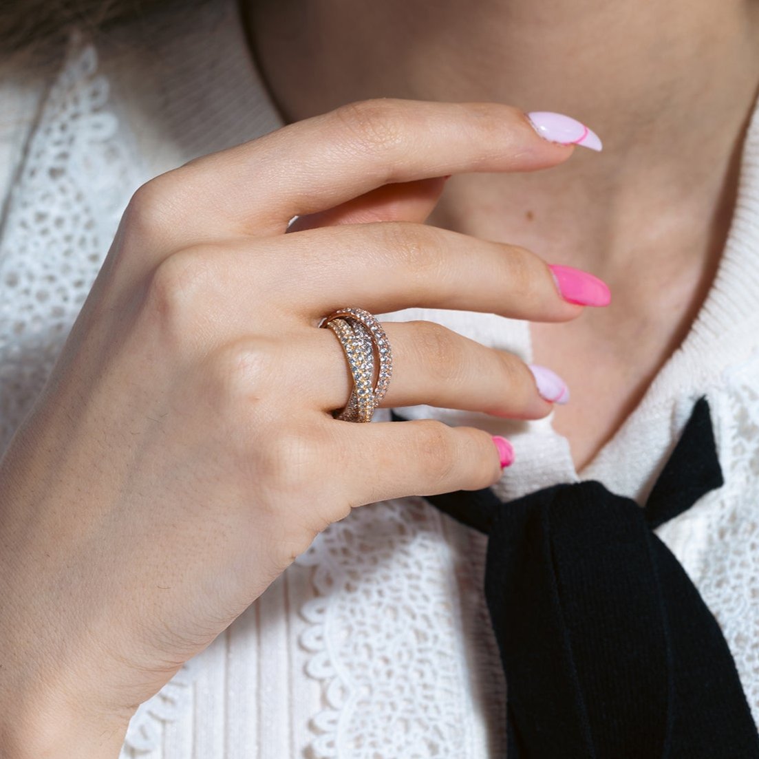 Anillo Apilable Multicolor Plata 925 - BGR00963