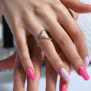 Silver 925 Rhodium Plated Wavy X Ring - BGR00965