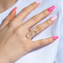 Anillo S CZ de plata 925 bañado en rodio - BGR00969