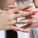 Silver 925 Rhodium Plated Open Dip Strand Ring - BGR00972