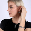 Clearance-Silver 925 Rhodium and Black Rhodium Plated Black Pave Set Heart CZ Dangling Set - BGS00053