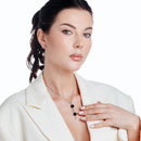 Liquidación - Juego de pendientes colgantes de circonita cúbica transparente, redondos y abiertos, de plata 925 rodiada - BGS00058